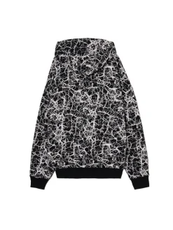 New Cropp Czarna bluza hoodie z nadrukiem all over czarny