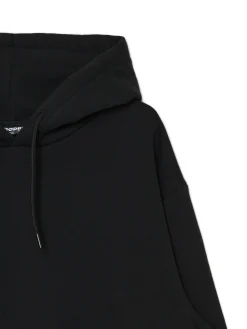 Discount Cropp Czarna bluza regular z kapturem czarny