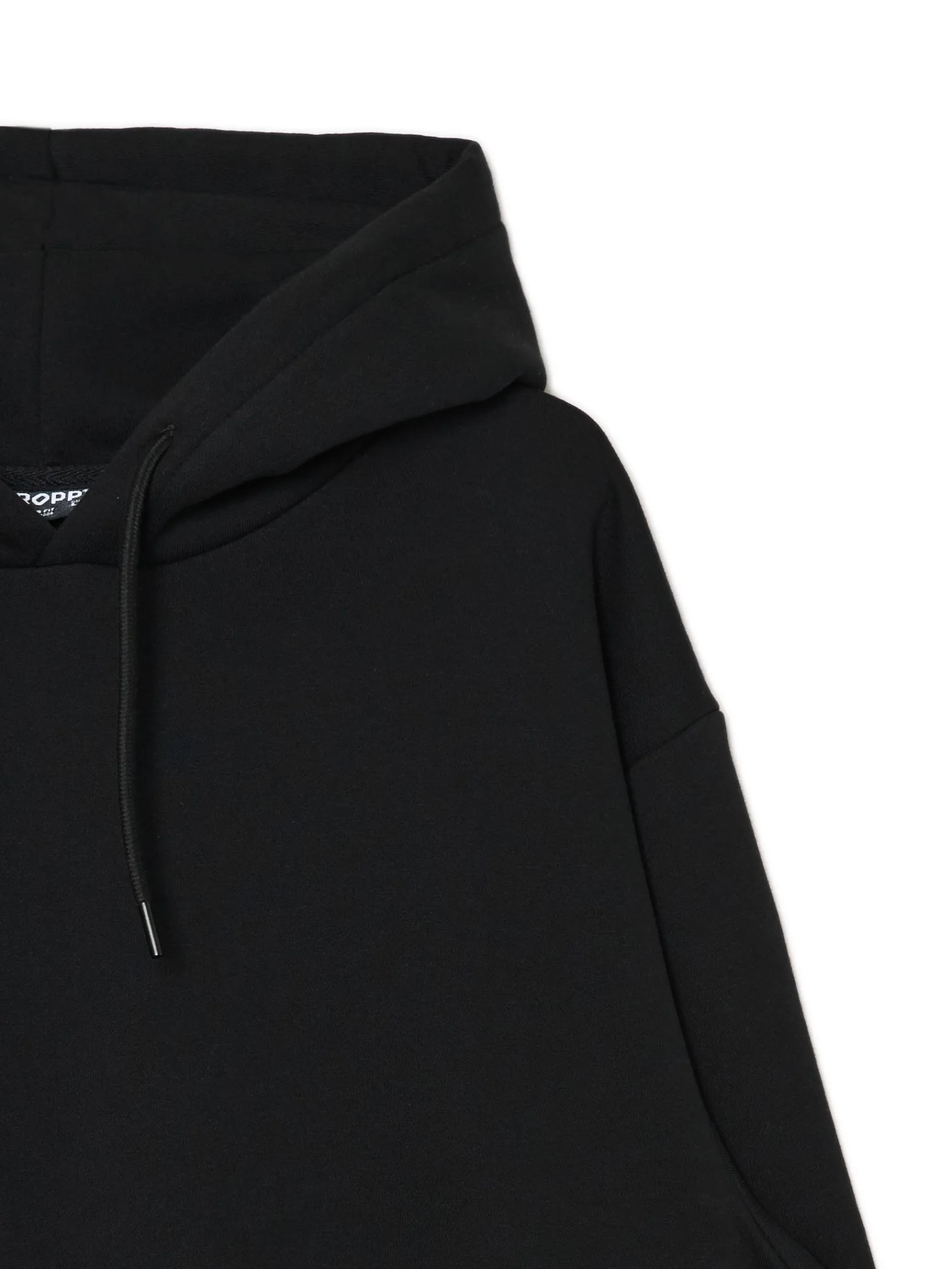 Discount Cropp Czarna bluza regular z kapturem czarny