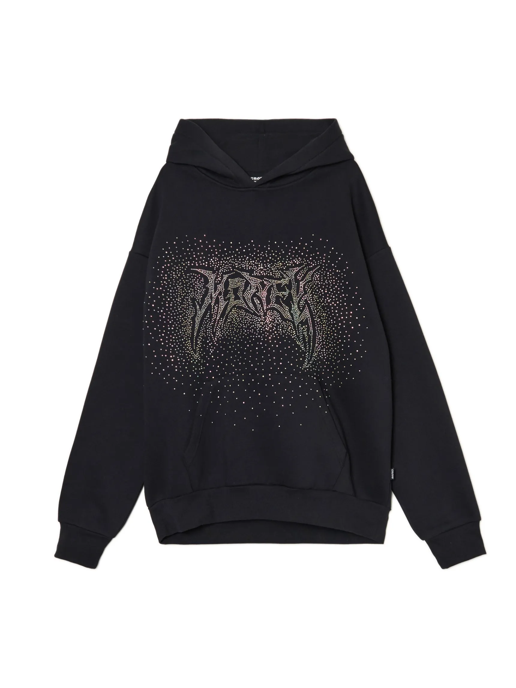 Discount Cropp Czarna bluza z aplikacją czarny