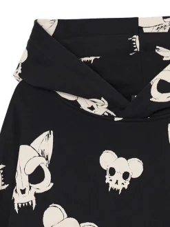 Online Cropp Czarna bluza z czaszkami kotów czarny