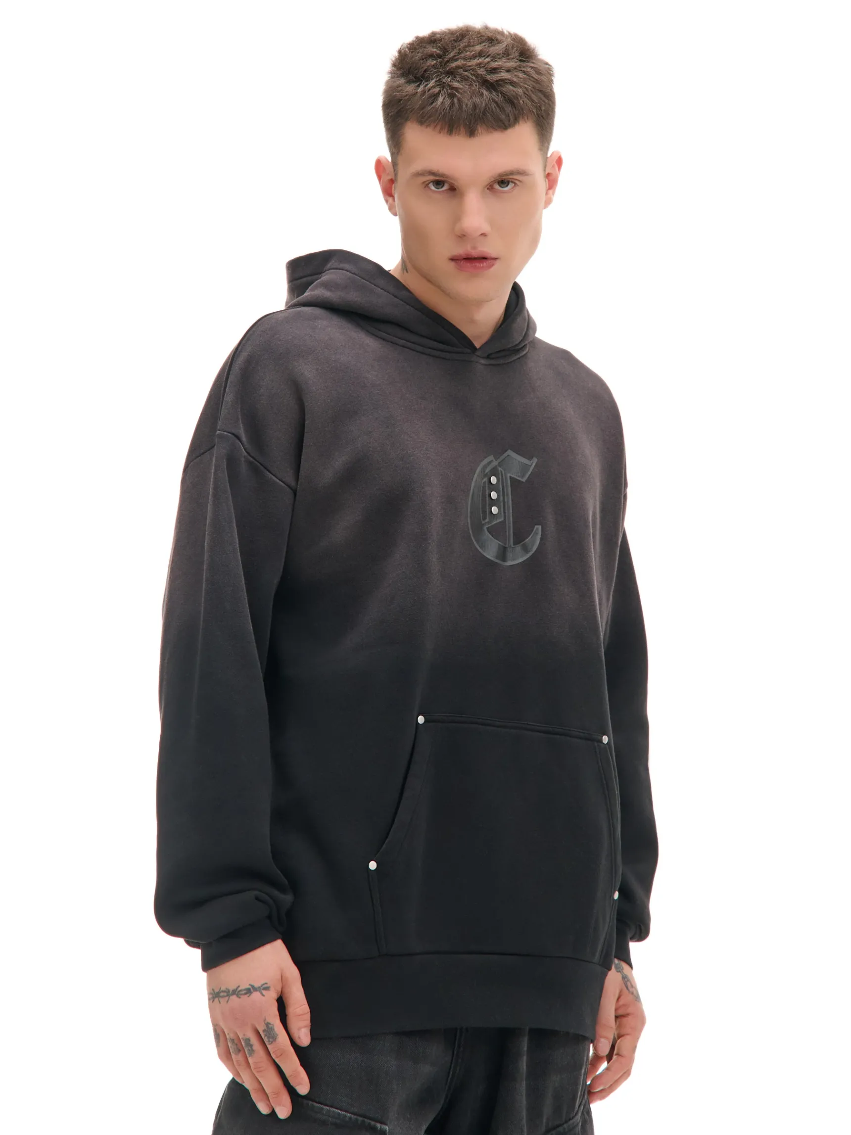 Outlet Cropp Czarna bluza z kapturem czarny