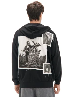 Sale Cropp Czarna bluza z kapturem Beetlejuice czarny