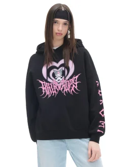 Discount Cropp Czarna bluza z kapturem Kuromi czarny