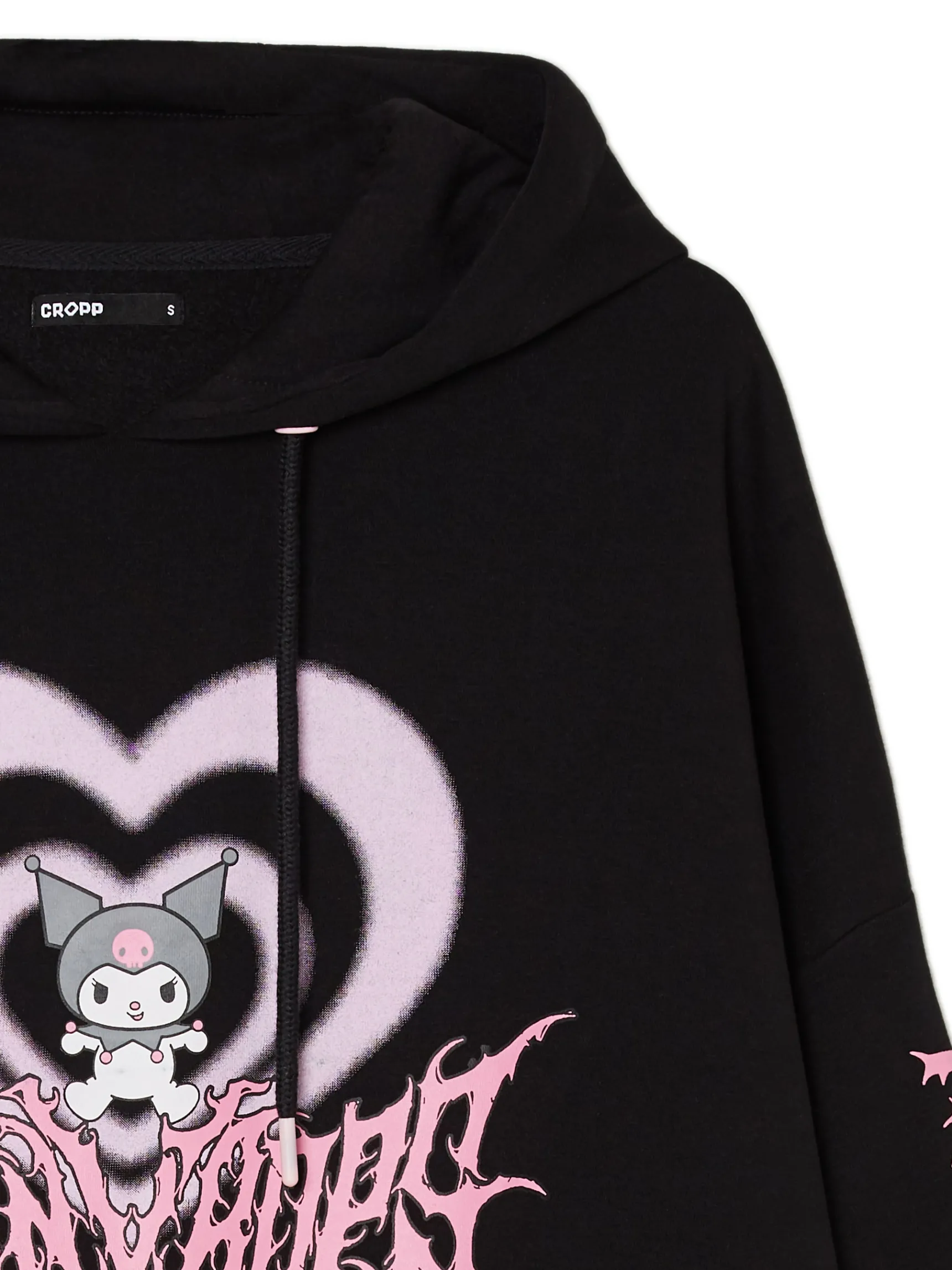 Discount Cropp Czarna bluza z kapturem Kuromi czarny