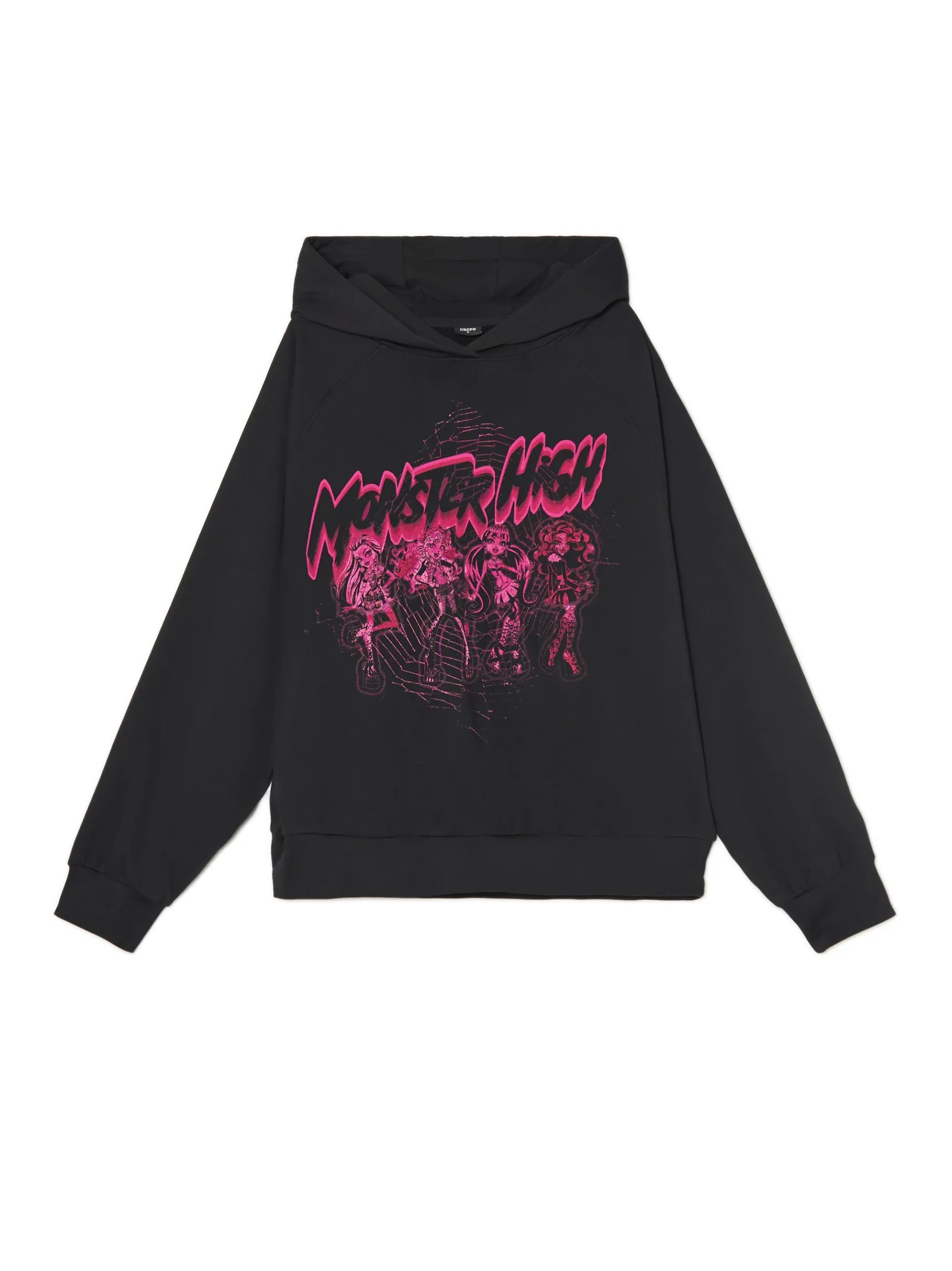 Hot Cropp Czarna bluza z kapturem Monster High czarny