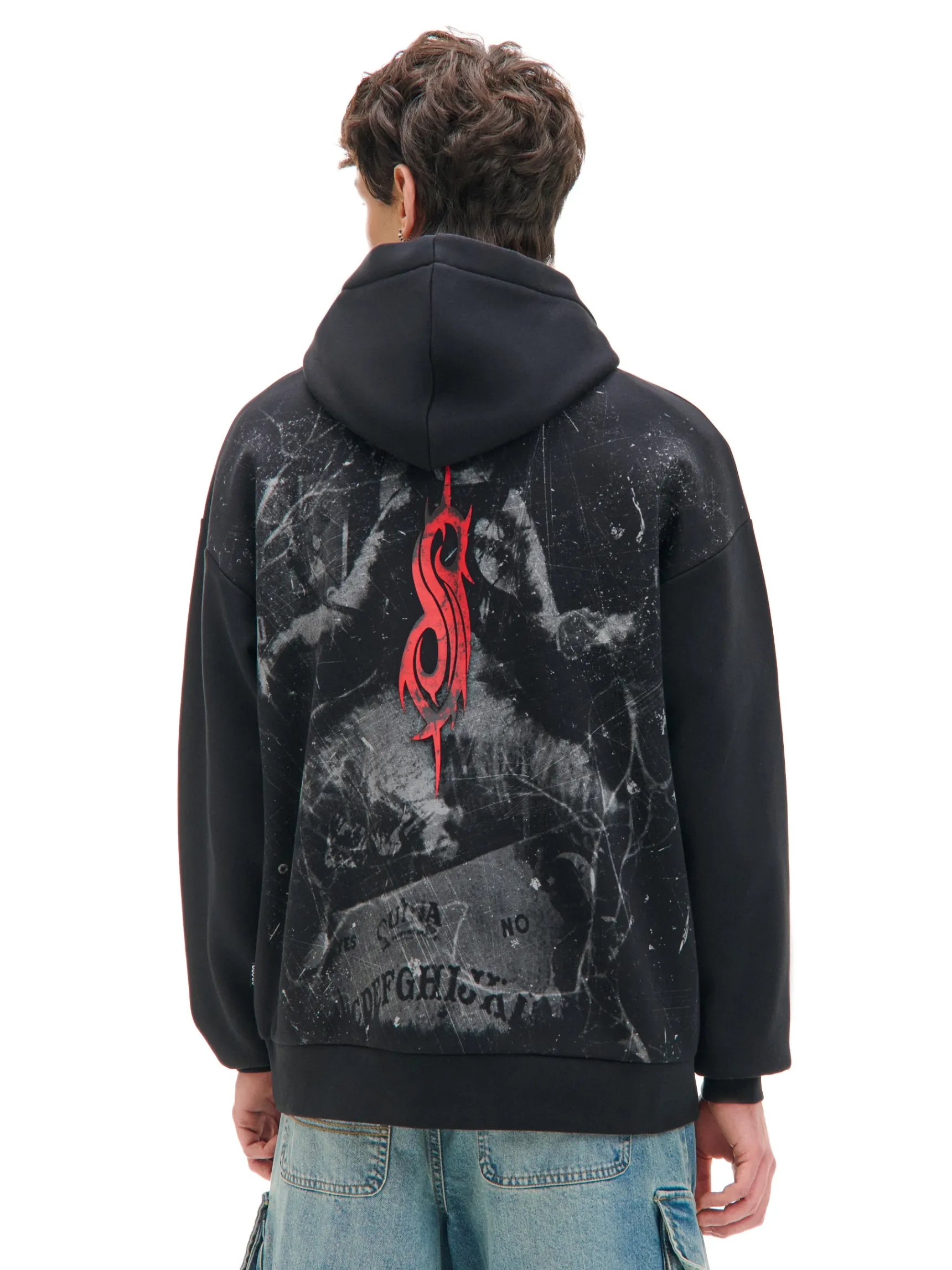 Best Cropp Czarna bluza z kapturem Slipknot czarny