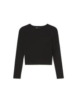 New Cropp Czarna bluzka basic czarny