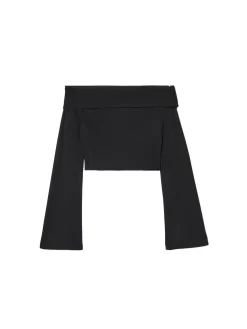 Best Cropp Czarna bluzka hiszpanka czarny