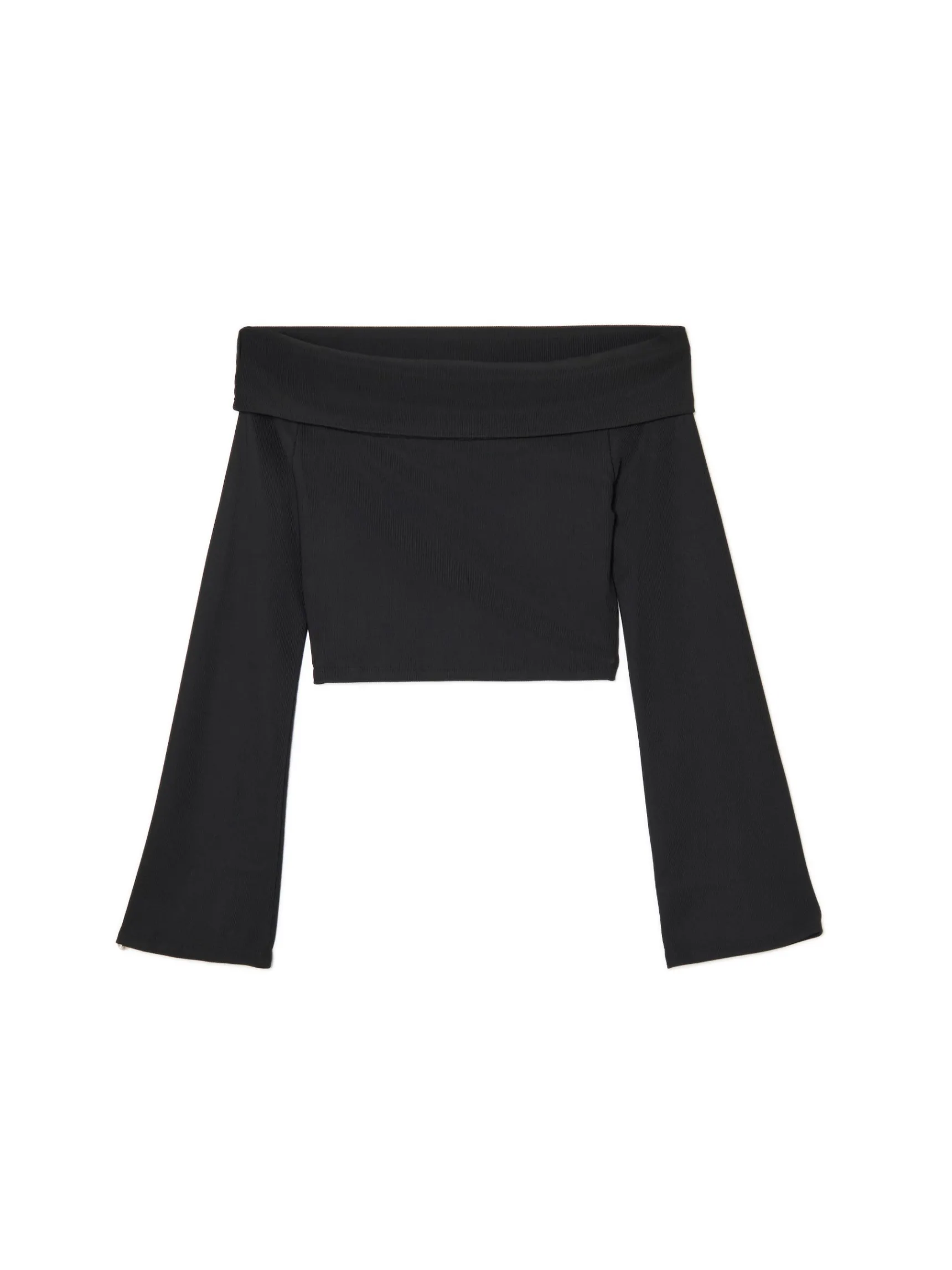 Best Cropp Czarna bluzka hiszpanka czarny