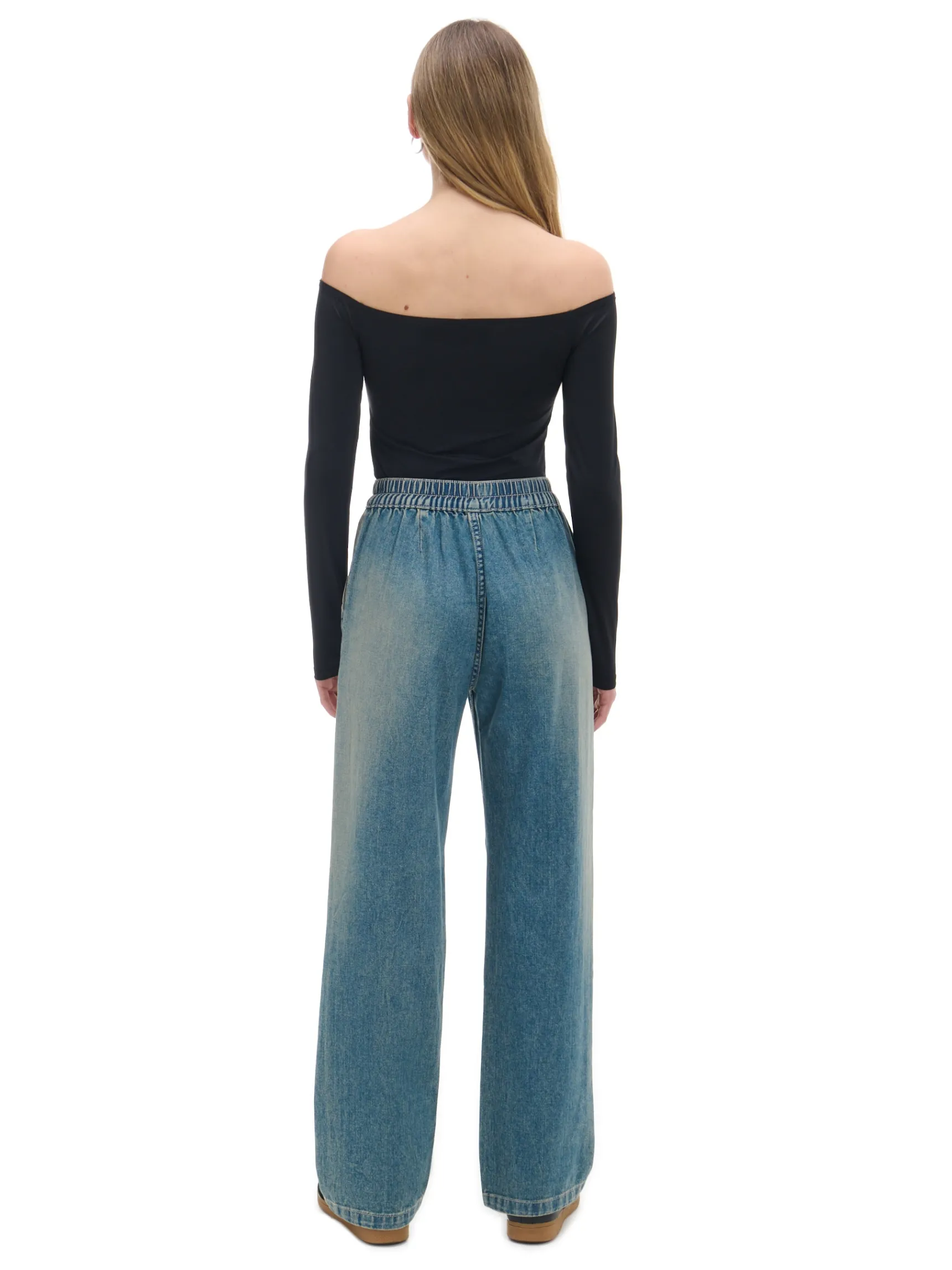 New Cropp Czarna bluzka typu carmen czarny