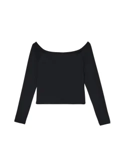 New Cropp Czarna bluzka typu carmen czarny
