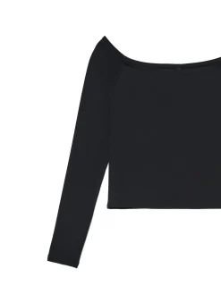 New Cropp Czarna bluzka typu carmen czarny