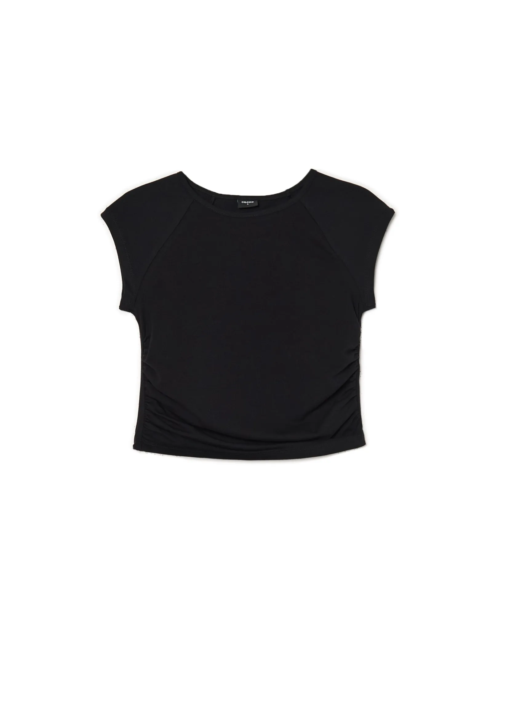 Clearance Cropp Czarna bluzka z marszczeniem czarny
