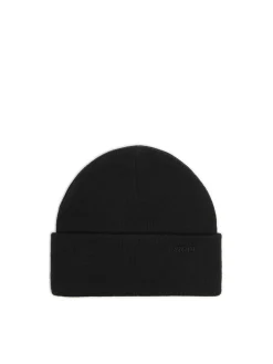 Clearance Cropp Czarna czapka beanie z naszywką czarny