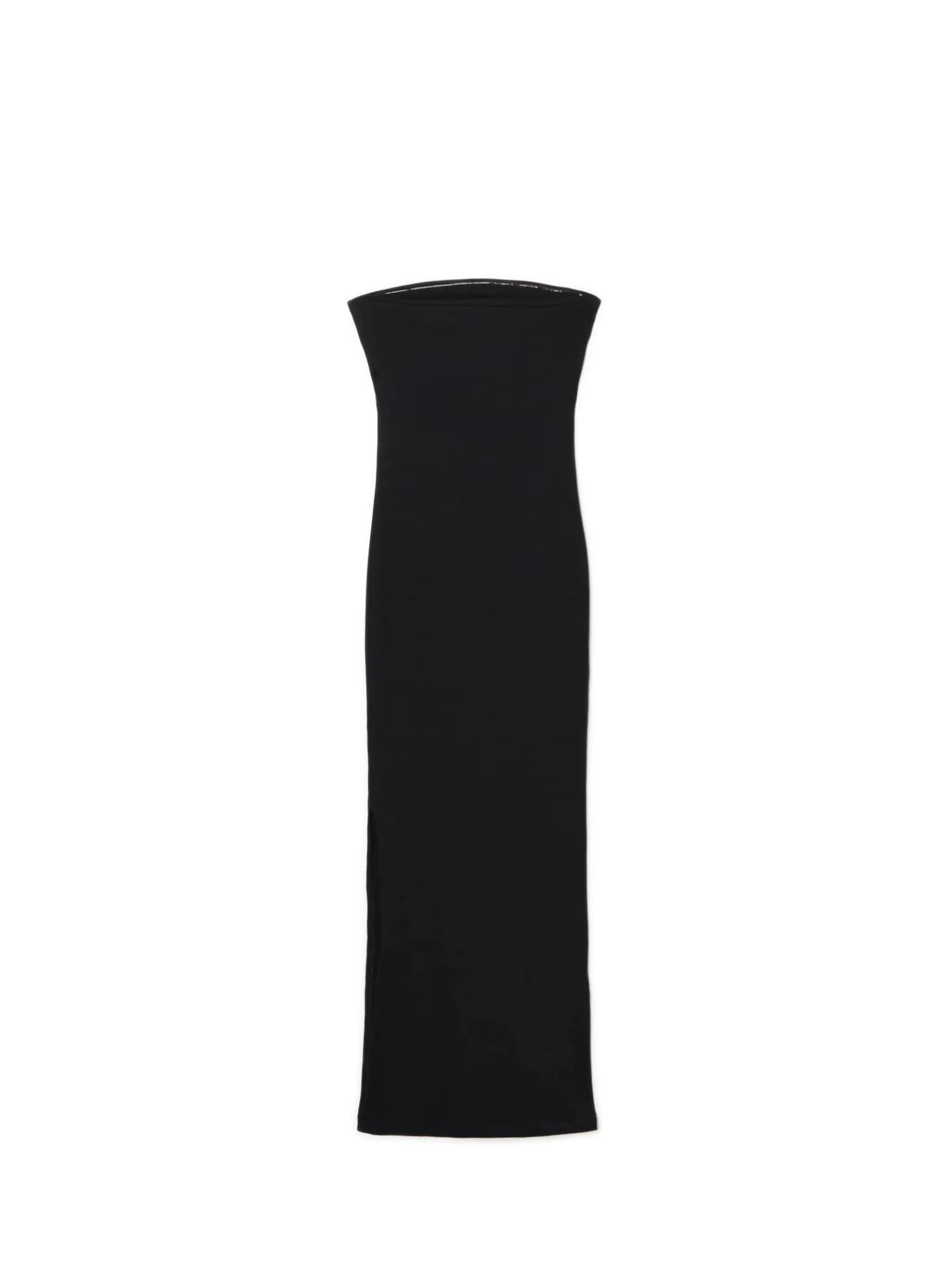Clearance Cropp Czarna gładka sukienka midi czarny