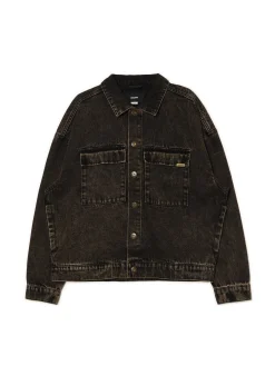 Outlet Cropp Czarna jeansowa kurtka czarny