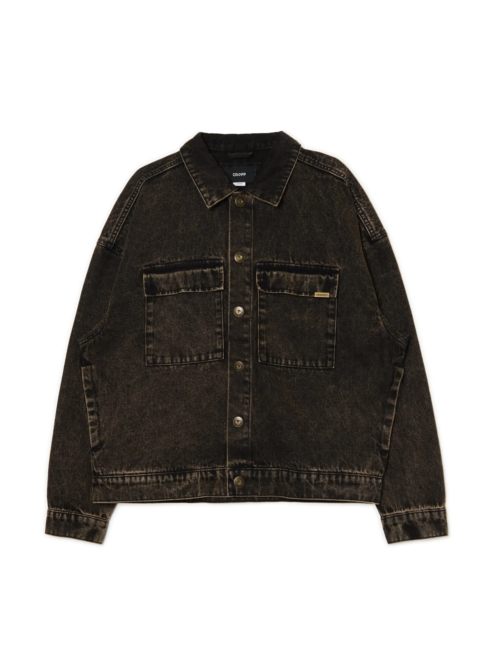 Outlet Cropp Czarna jeansowa kurtka czarny