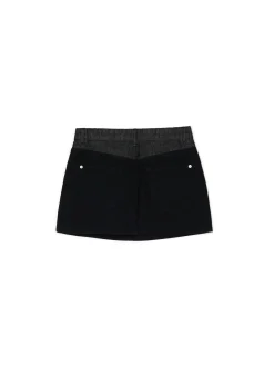 Hot Cropp Czarna jeansowa spódnica mini szary