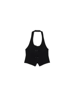 Hot Cropp Czarna kamizelka bez rękawów czarny