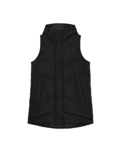 Discount Cropp Czarna kamizelka puffer z kapturem czarny