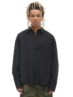 Clearance Cropp Czarna koszula z haftem czarny