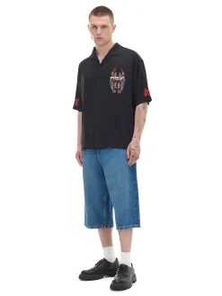 Online Cropp Czarna koszula z krótkim rękawem czarny