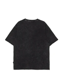 Best Cropp Czarna koszulka acid wash czarny