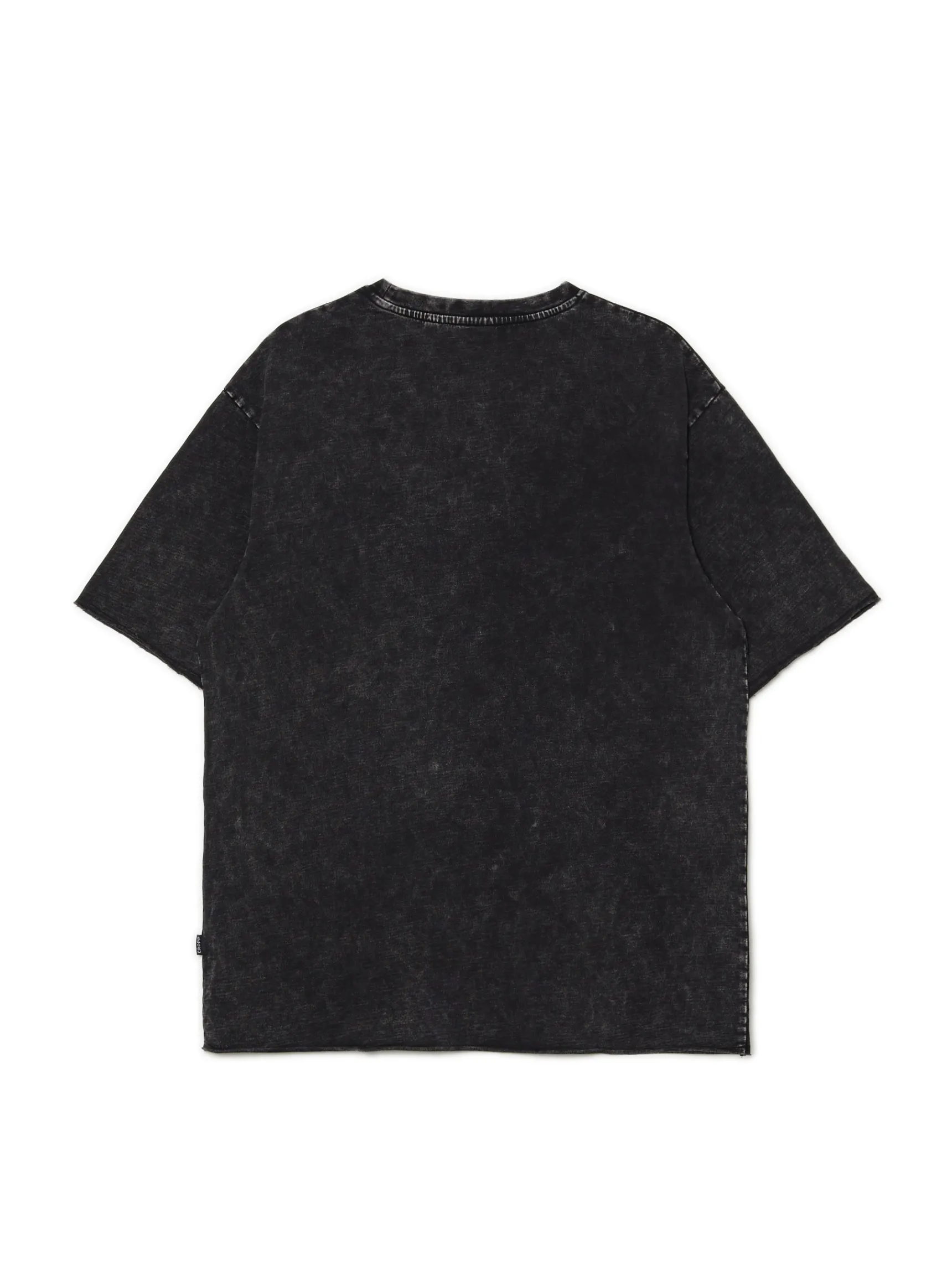 Best Cropp Czarna koszulka acid wash czarny