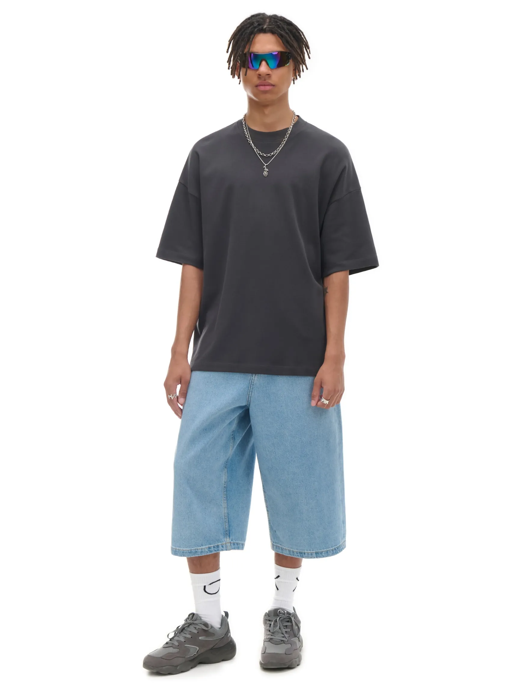 Sale Cropp Czarna koszulka basic szary