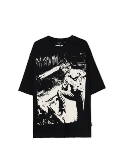 Clearance Cropp Czarna koszulka Chainsaw Man czarny