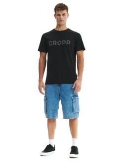 Outlet Cropp Czarna koszulka czarny