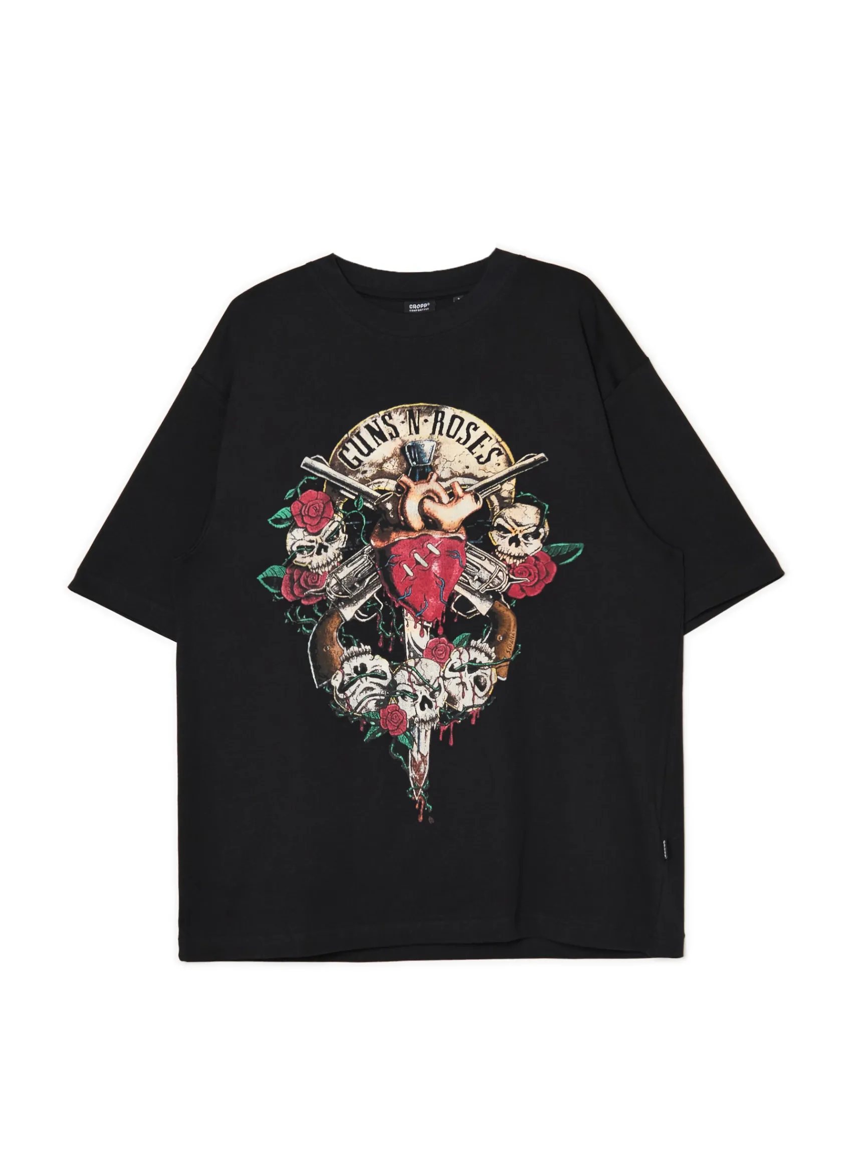 Discount Cropp Czarna koszulka Guns N' Roses czarny