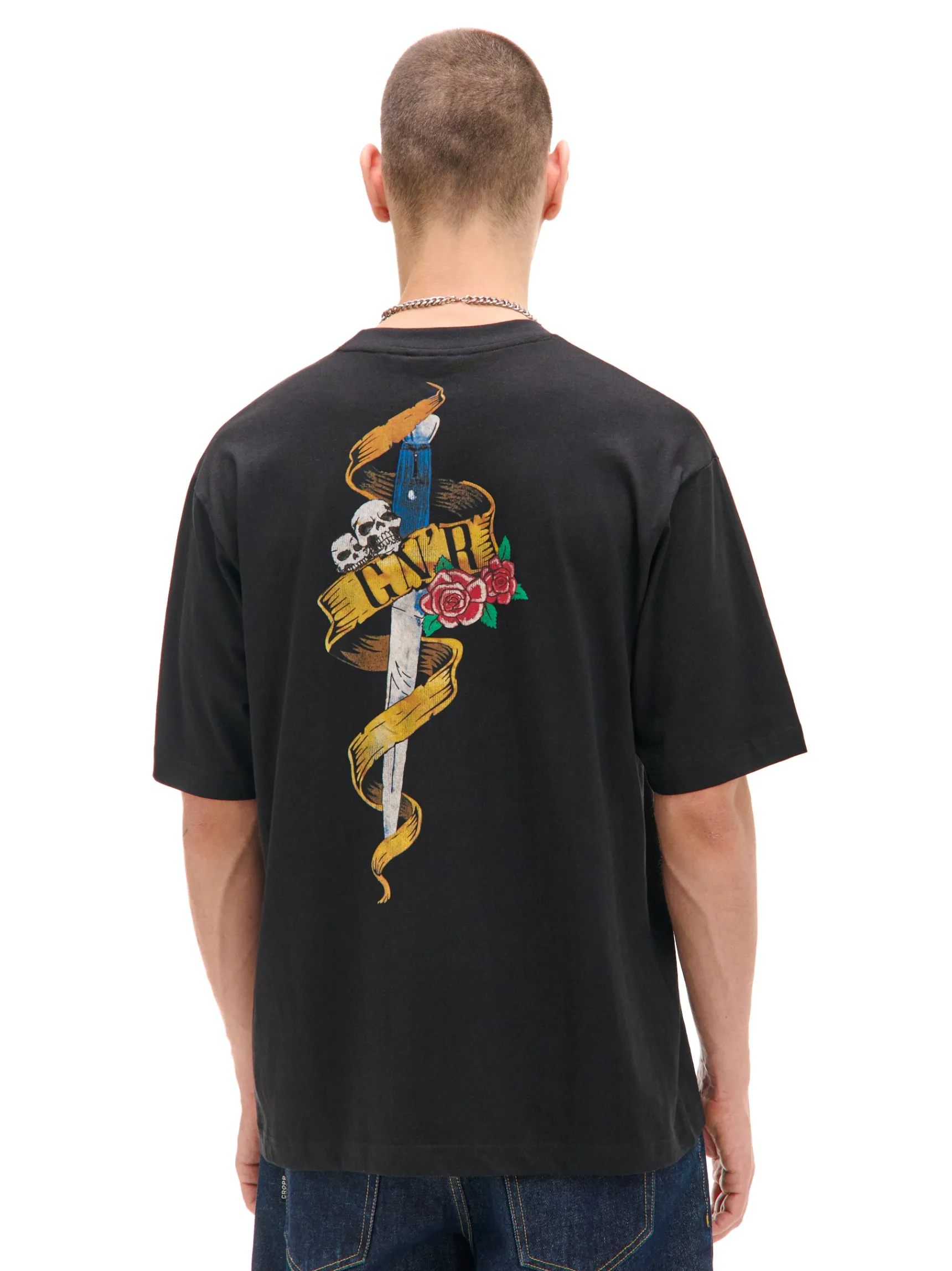 Discount Cropp Czarna koszulka Guns N' Roses czarny