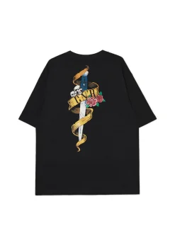 Discount Cropp Czarna koszulka Guns N' Roses czarny