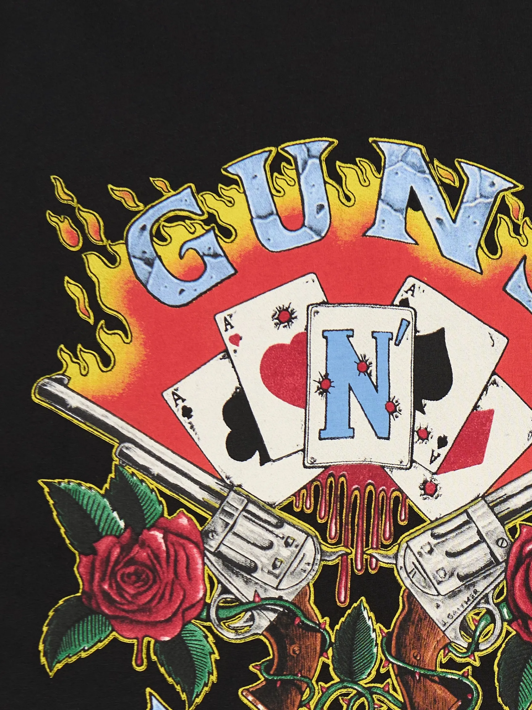 Clearance Cropp Czarna koszulka Guns N' Roses czarny