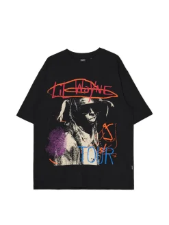 Discount Cropp Czarna koszulka Lil Wayne czarny