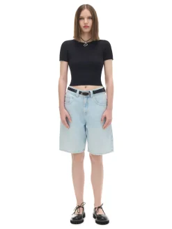 Fashion Cropp Czarna koszulka slim czarny