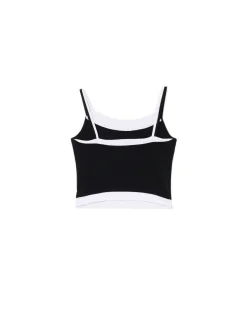 Discount Cropp Czarna koszulka z białymi wstawkami czarny