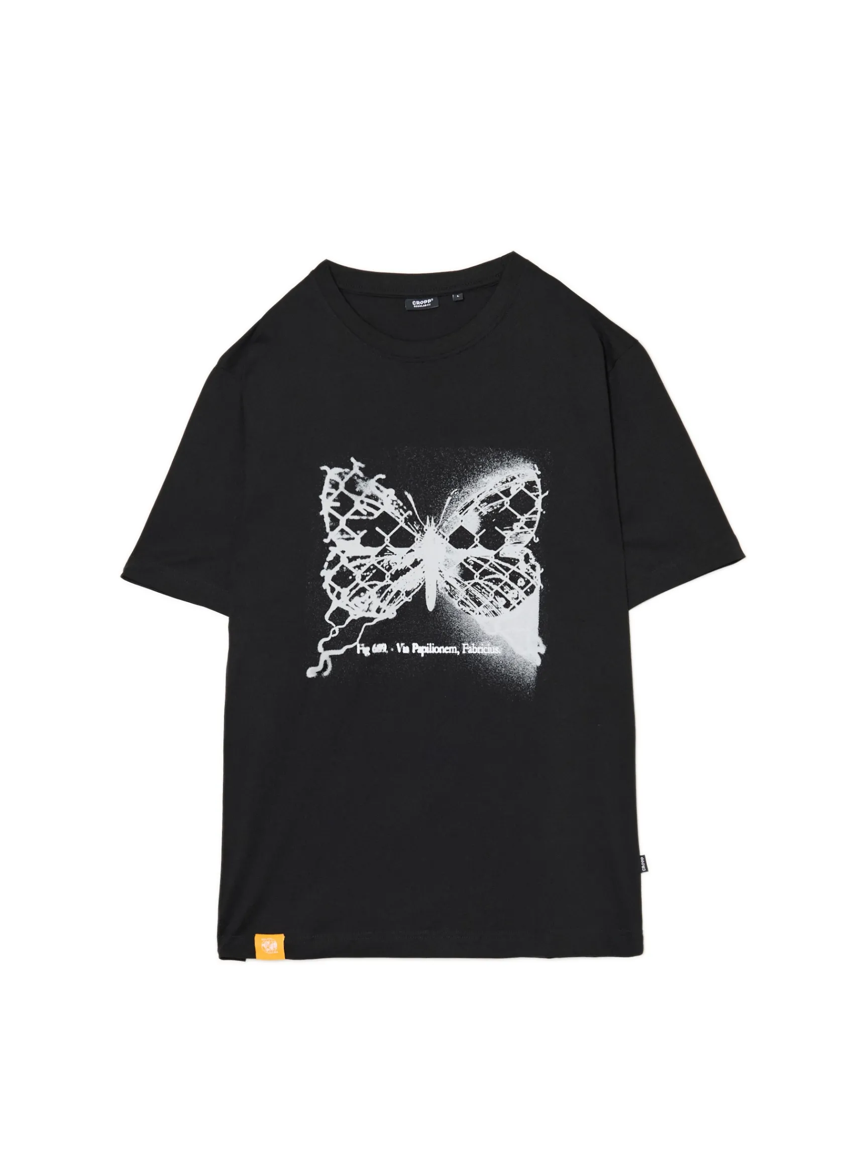 Clearance Cropp Czarna koszulka z motylem czarny