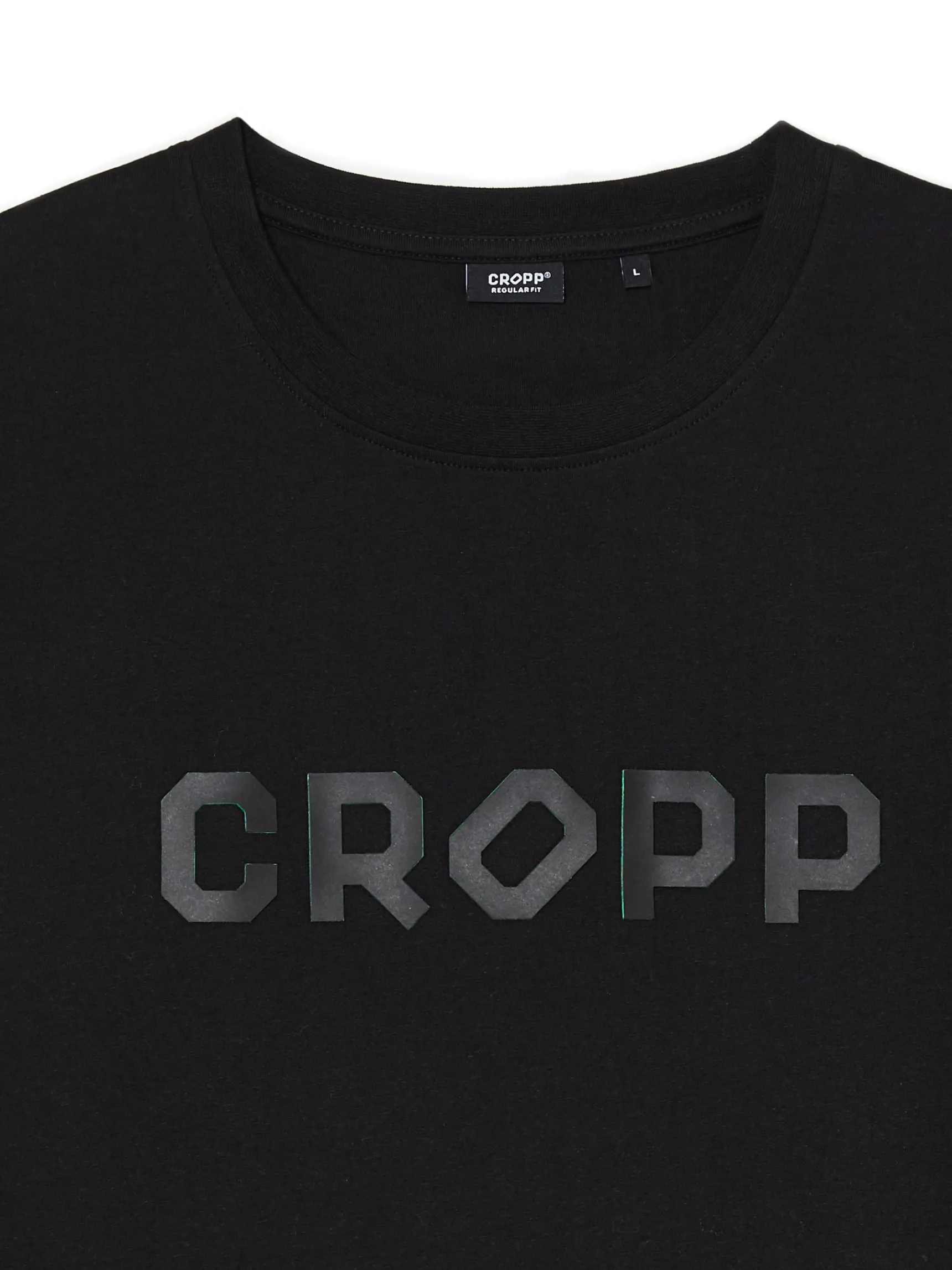 Best Cropp Czarna koszulka z nadrukiem czarny