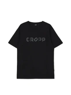 Best Cropp Czarna koszulka z nadrukiem czarny