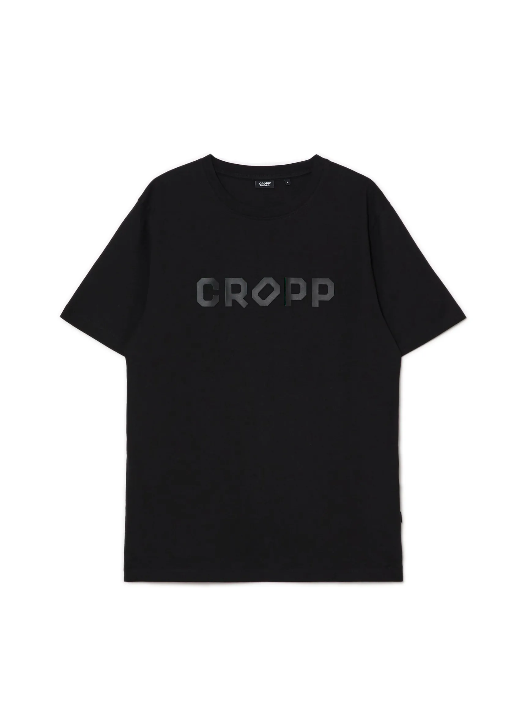 Best Cropp Czarna koszulka z nadrukiem czarny