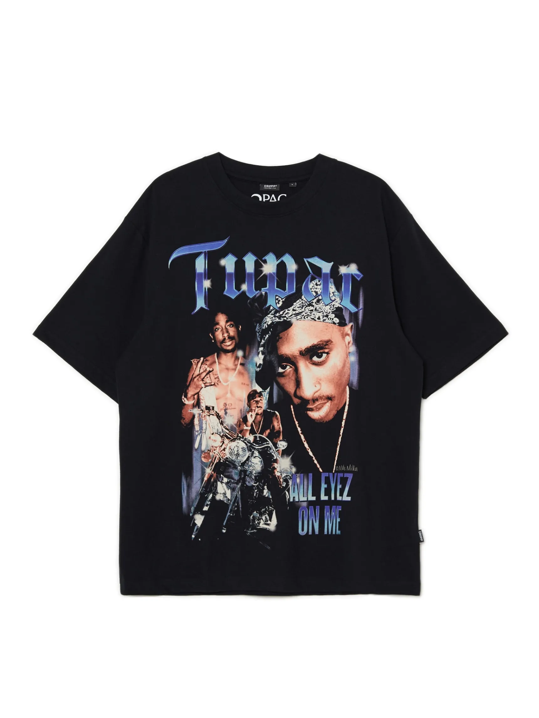 Online Cropp Czarna koszulka z nadrukiem Tupac czarny