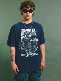 Hot Cropp Czarna koszulka z nadrukiem Warhammer czarny