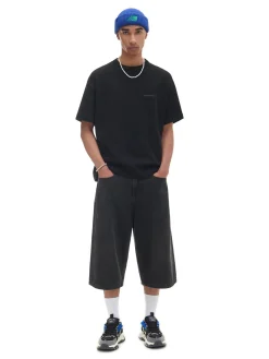 Best Cropp Czarna koszulka z napisami czarny