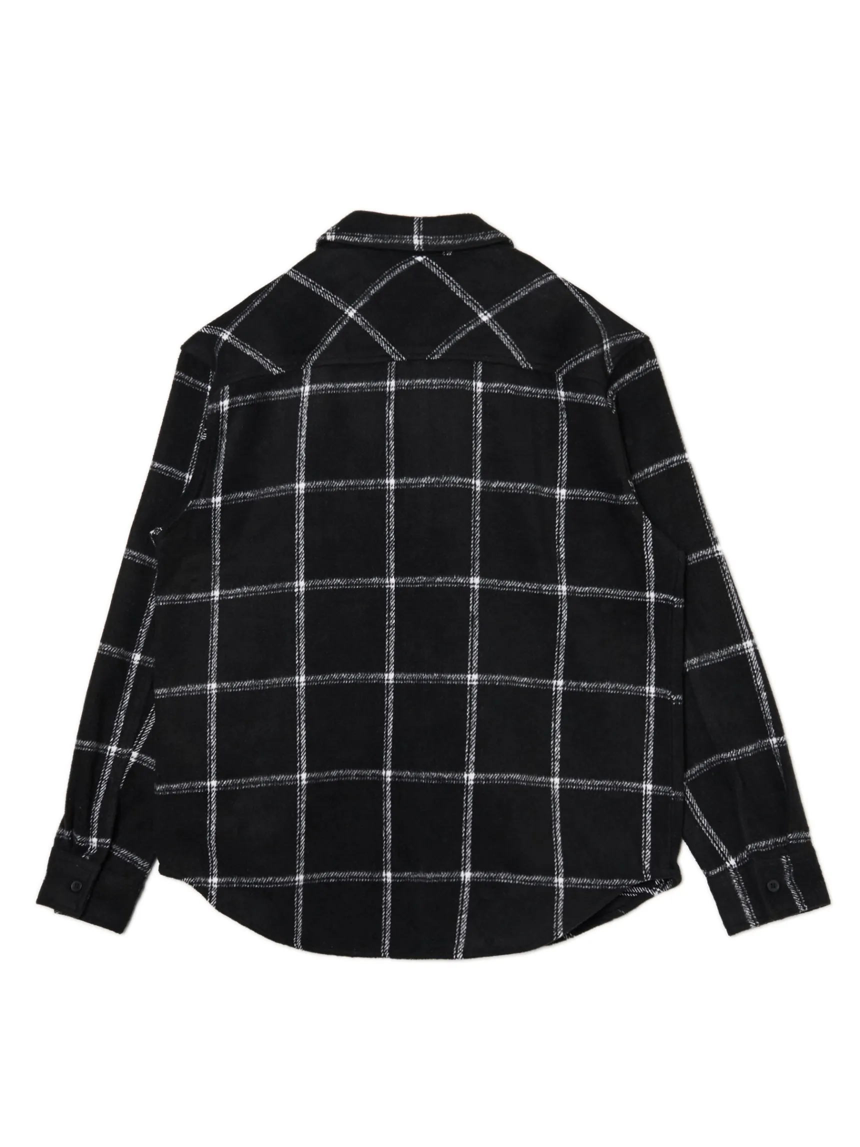 Discount Cropp Czarna kraciasta koszula z domieszką wełny czarny