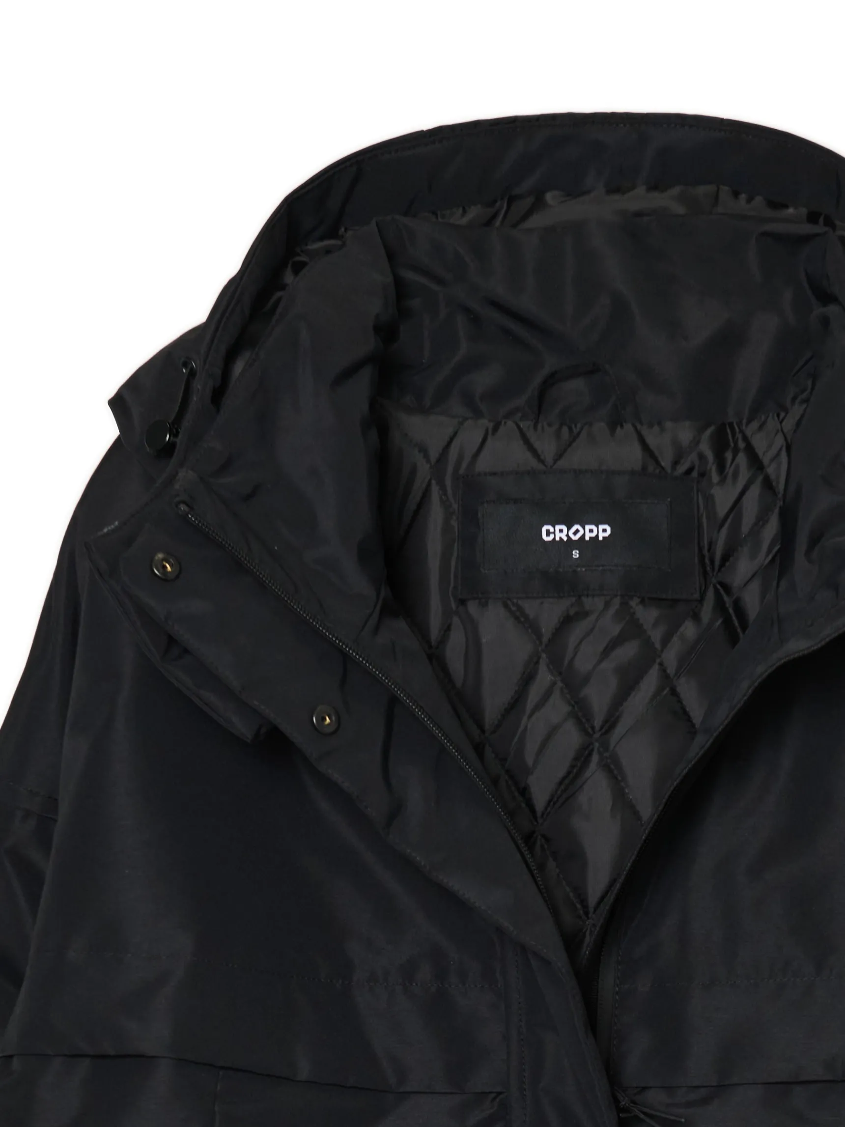 Sale Cropp Czarna kurtka anorak z kapturem czarny
