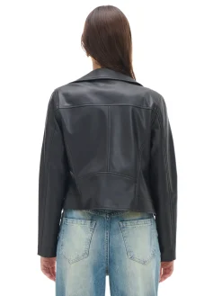 Fashion Cropp Czarna kurtka biker czarny