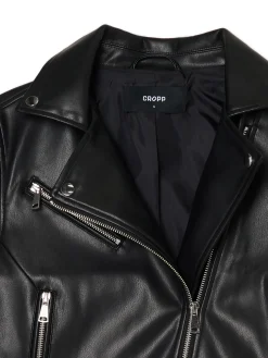 Fashion Cropp Czarna kurtka biker czarny
